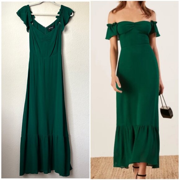 Reformation Dresses & Skirts - Reformation Butterfly Midi Formal Dress in Emerald